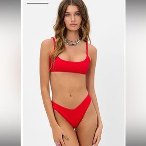SOLD frankies bikini size xs cherry red top 🍒NWT